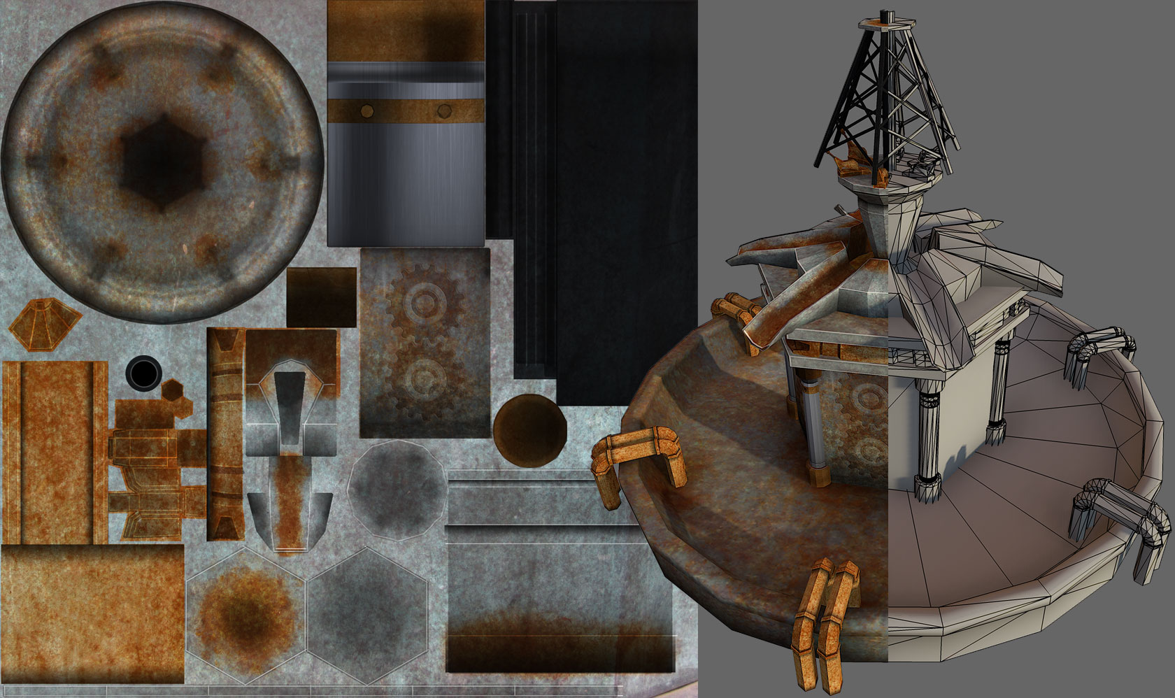 Oil geyser fountain