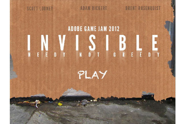 Invisible: Needy Not Greedy title screen