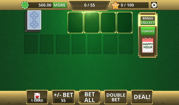 Vegas Solitaire - Game Settings Select